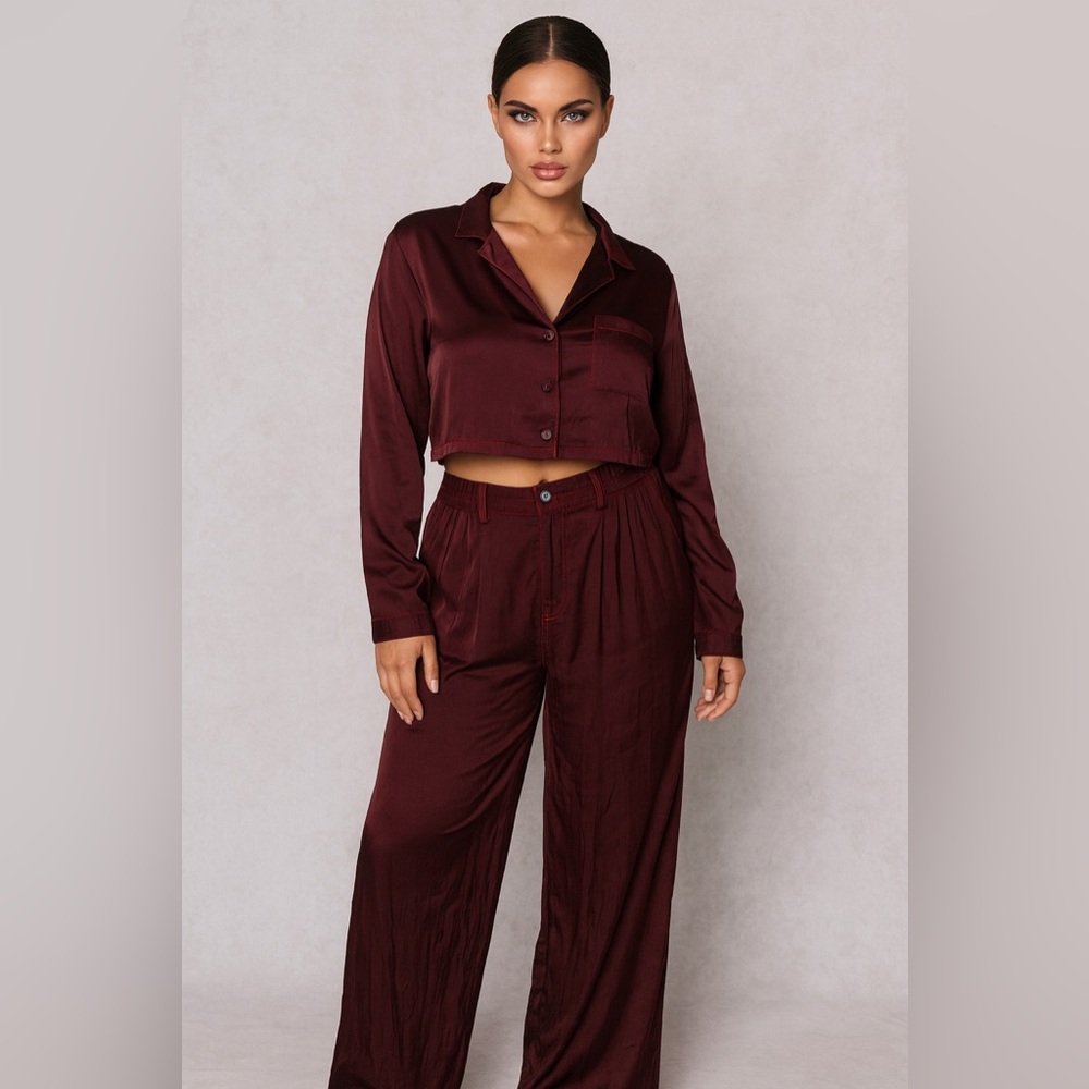Aerie Deep Eggplant Wide Leg Pants - Sample Piece!! NWOT